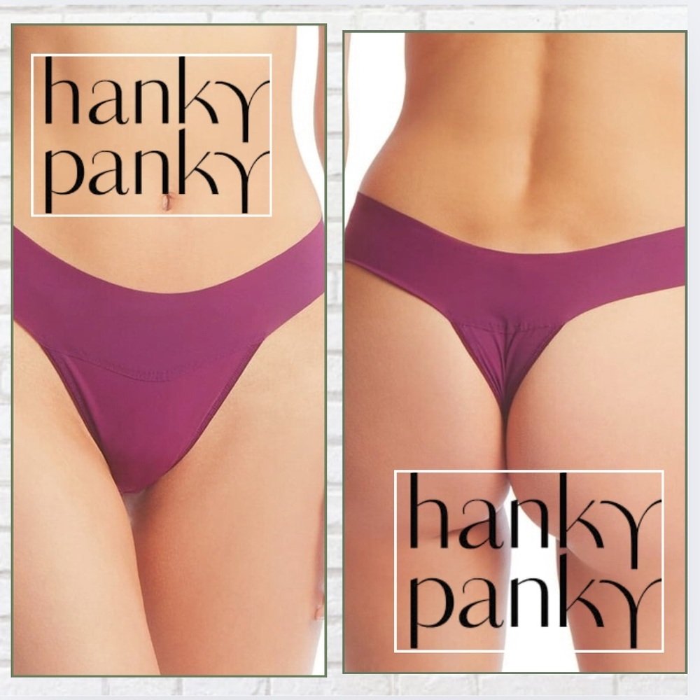 NWT,Hanky Panky,BreatheSoft Natural Women's Intimate Thong in Cranberry, Size L